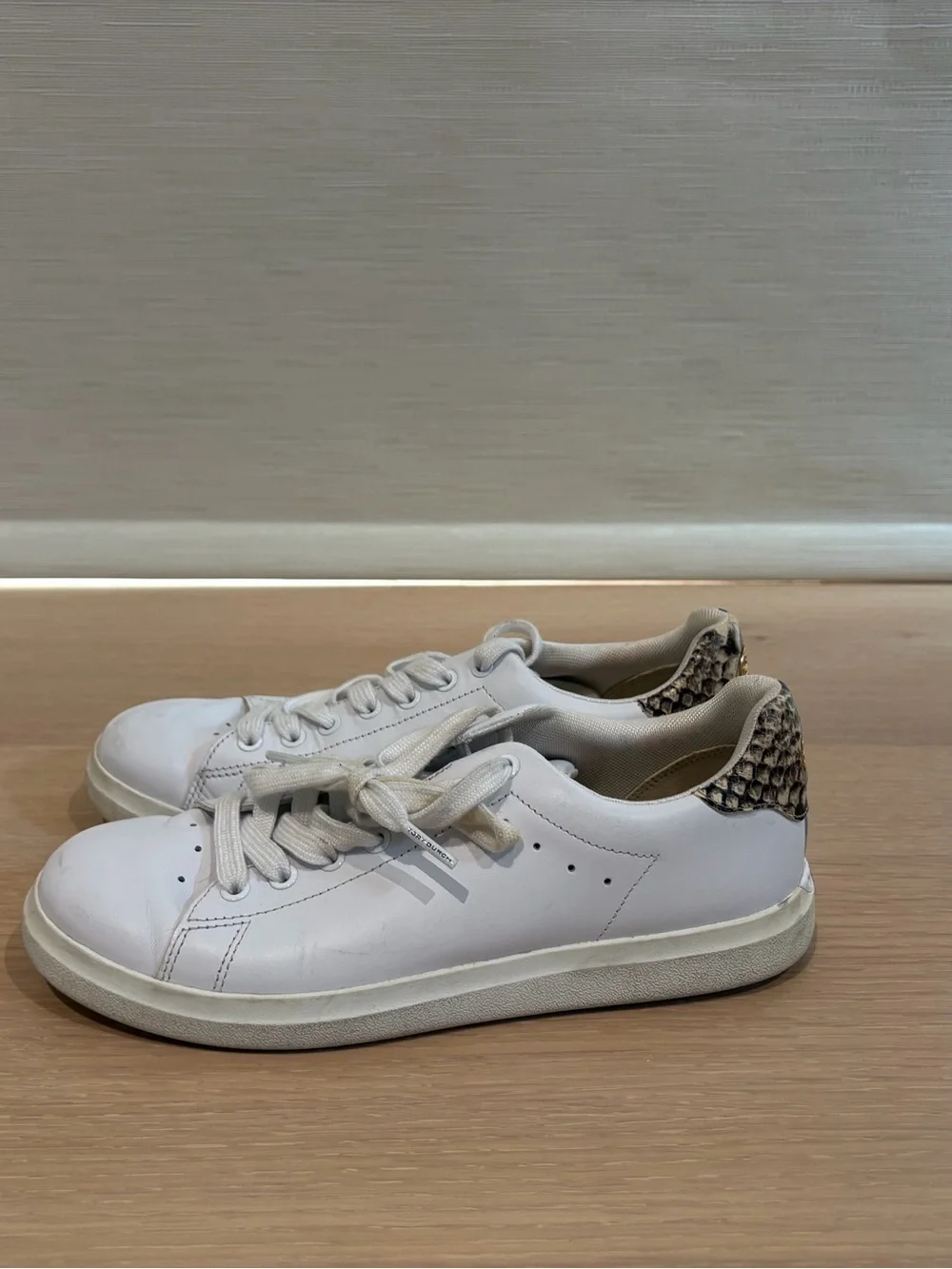 Tory Burch White Leather Low-Top Sneakers